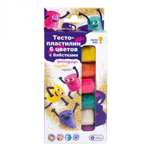 Набор для детской лепки Тесто-пластилин 6 цветов с блёстками Dream Makers TA1091 фото 2