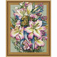 Алмазная мозаика 3D Розовые лилии 40 x 50 см Molly KM0995