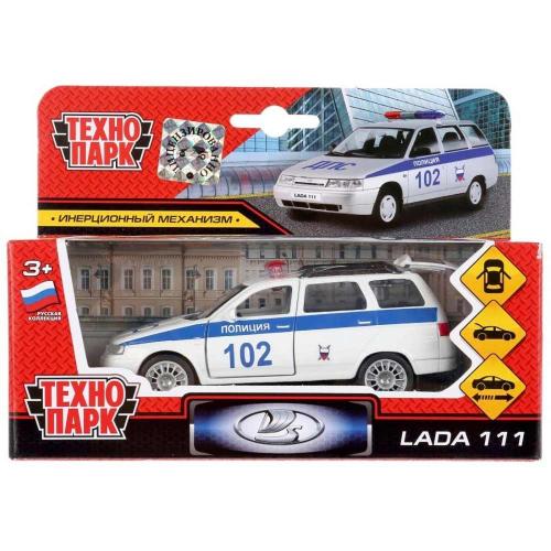 Машинка металлическая Lada 111 Полиция Технопарк SB-16-67-P(W)-WB фото 4