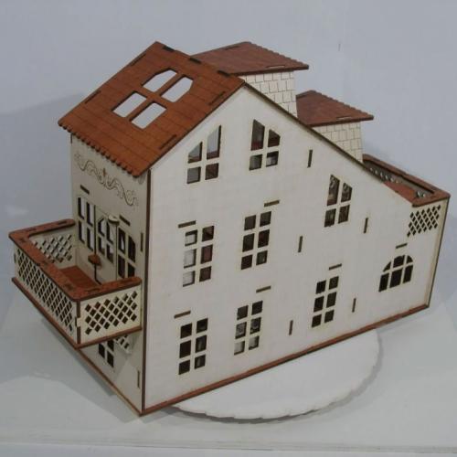 Кукольный домик с гаражем Дизайнерский шоколад Iwoodplay ЭД-021 фото 2
