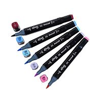 Набор маркеров для скетчинга Lindo Black Pastel colors 24 цвета Mazari M-15199-24