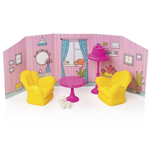Мебель для кукол Комната отдыха с интерьером Огонек C-1484