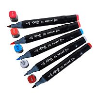 Набор маркеров для скетчинга Lindo Black Cool main colors 24 цвета Mazari M-15201-24