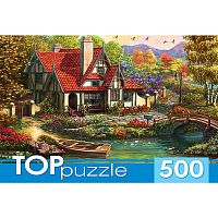 Пазлы Домик у пруда ТОРpuzzle 500 элементов Рыжий кот ХТП500-4228