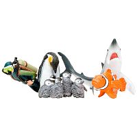 Набор фигурок Акула Рыба-клоун Пингвин Пингвинята Masai Mara ММ203-009