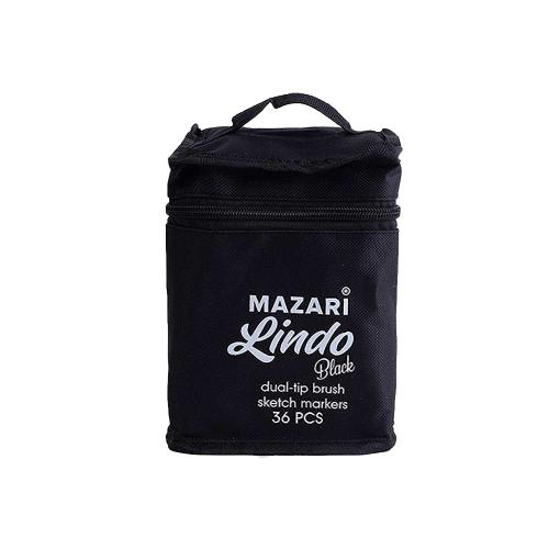 Набор маркеров для скетчинга Lindo Black Main colors-1 36 цветов Mazari M-15202-36 фото 4