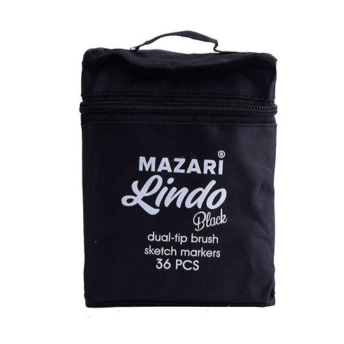 Набор маркеров для скетчинга Lindo Black Main colors-2 36 цветов Mazari M-15203-36 фото 4