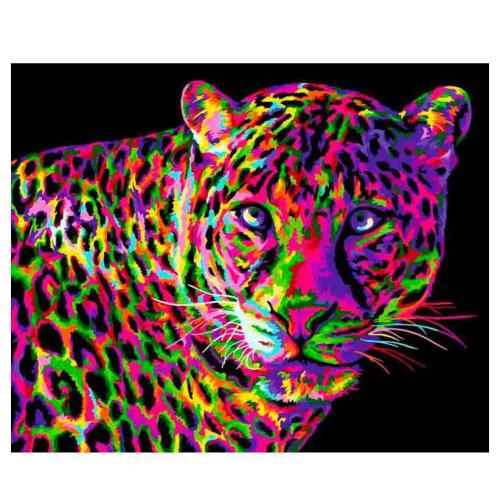 Набор Рисование по номерам Цветной леопард Русская живопись H141